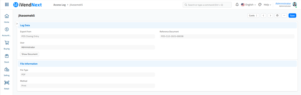 Access Log - Details