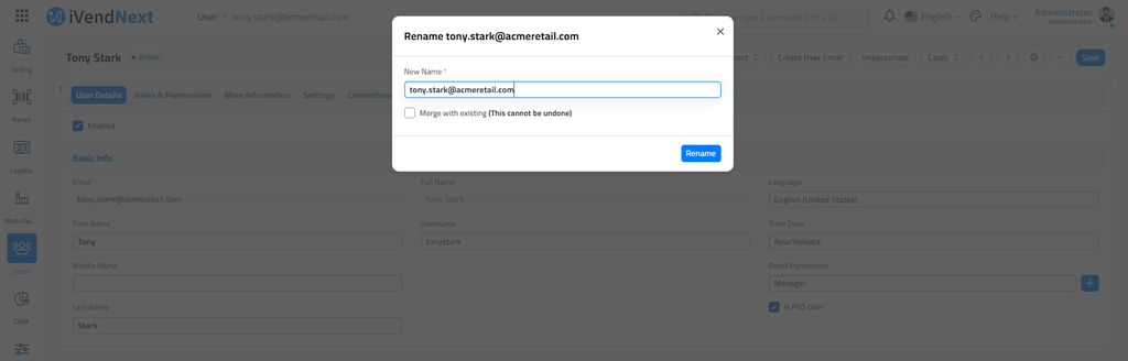 Changing User Email