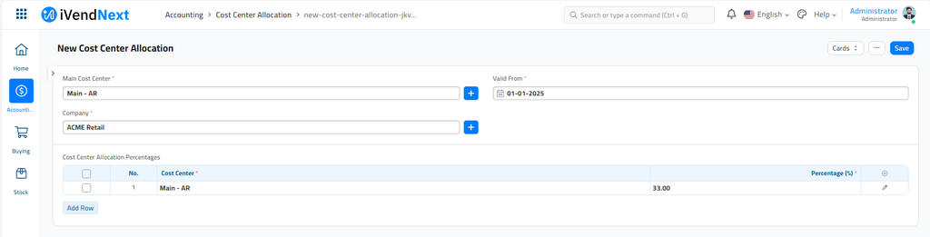 Cost Center Allocation