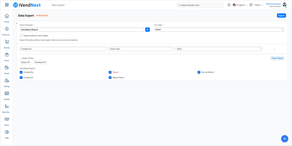 Data Export Tool - Report Builder