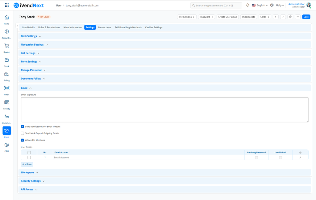 User - Multiple Email Account Linking