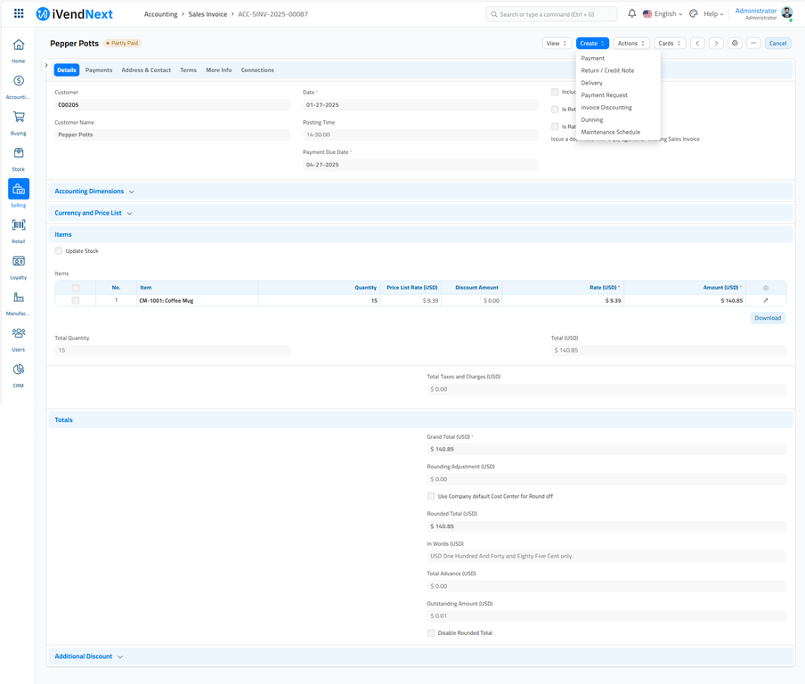 Payment Entry - From Invoice