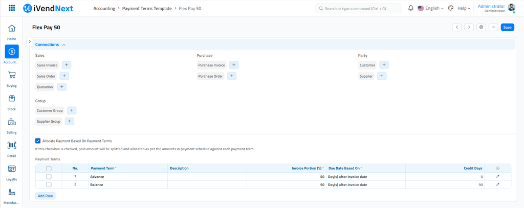 Payment Terms Template - Allocate