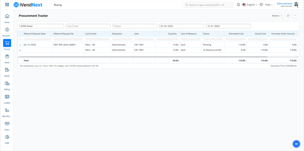 Procurement Tracker - 2025