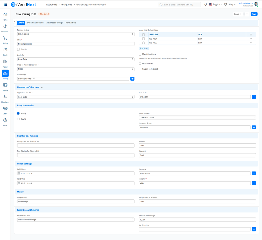 Retail Discount - Apply Rule On Other