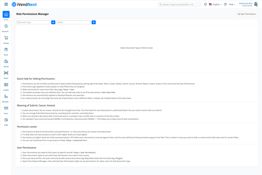 Role Permissions Manager - Home