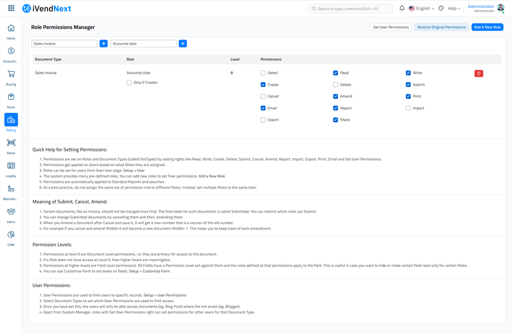Sales Invoice - Accounts User
