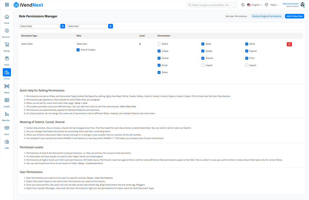 Sales User - Creator