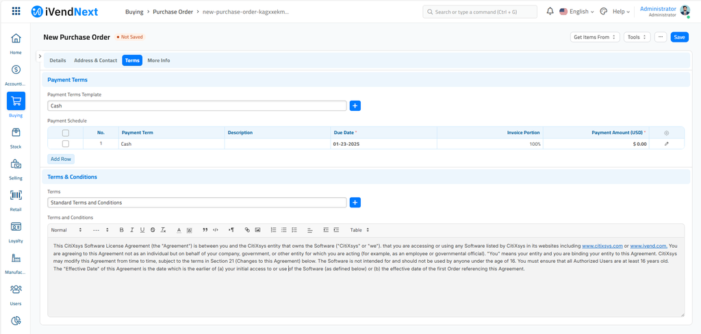 Standard Terms and Conditions - Purchase Order