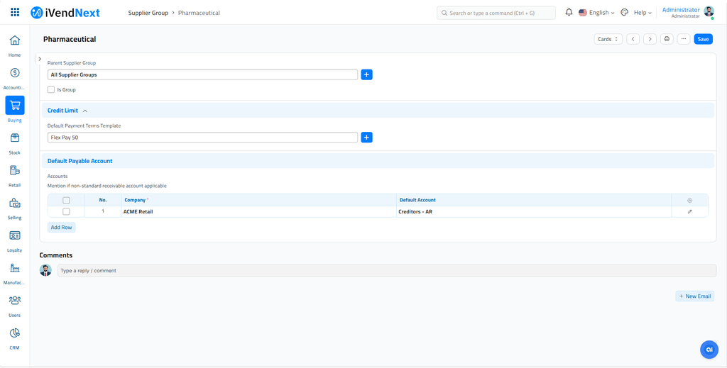 Supplier Group - Pharmaceutical