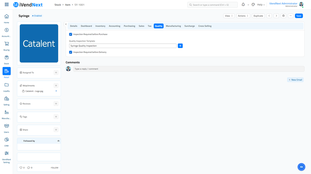 Syringe - Quality Inspection