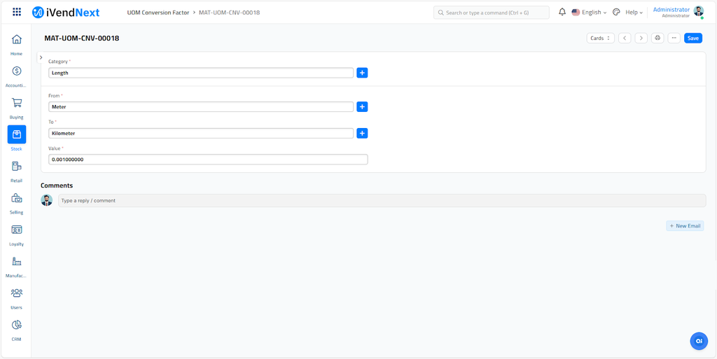 UoM conversion factor