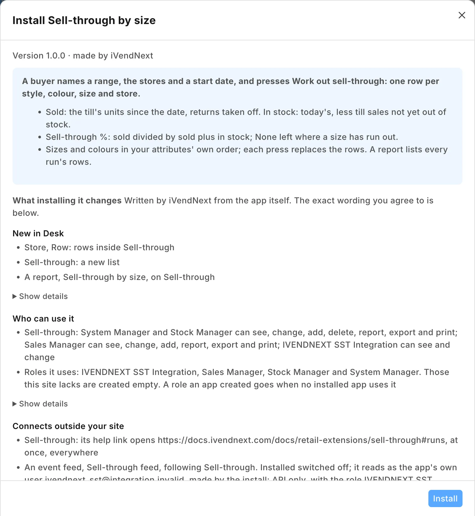 What installing Sell-through by size changes, read before you install it